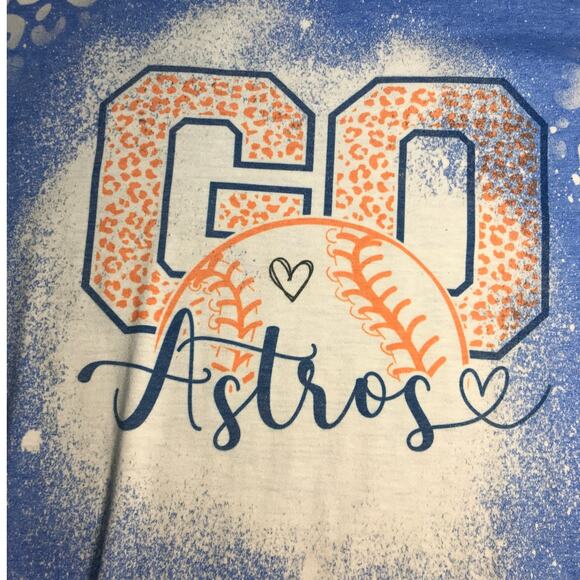 Gildan Go Astros Crew Neck Short Sleeve T-shirt M - Picture 5 of 5
